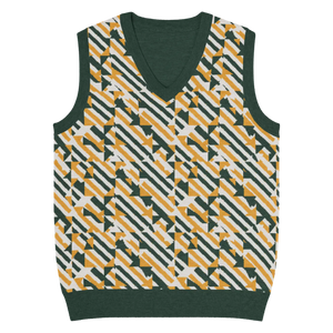 Retro Knit V-neck Vest - Diagonal Stripes Cotton - Dipaliz - Vests