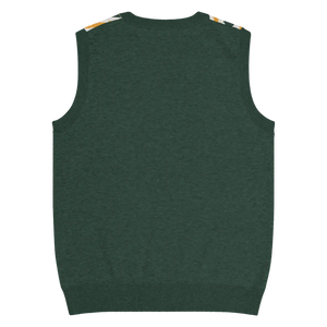 Retro Knit V-neck Vest - Diagonal Stripes Cotton - Dipaliz - Vests