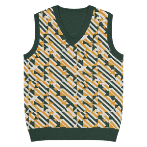 Diagonal Stripes Knit V-neck Vest - Retro Chic Style - Dipaliz - Xl - Vests