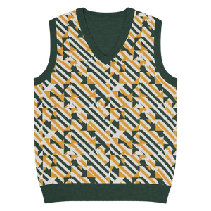 Diagonal Stripes Knit V-neck Vest - Retro Chic Style - Dipaliz - Xs - Vests