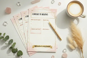 Digital Downloads - Printable Affirmation Journal - Blush Gold Self Love - Dipaliz