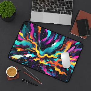 Vibrant Digital Glitch Art Desk Mat - Neoprene - Dipaliz - Workstation & Cubicle Accessories