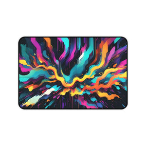 Vibrant Digital Glitch Art Desk Mat - Neoprene - Dipaliz - Workstation & Cubicle Accessories