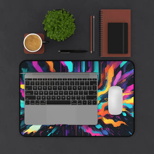 Vibrant Digital Glitch Art Desk Mat - Neoprene - Dipaliz - Workstation & Cubicle Accessories