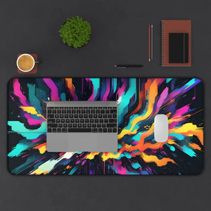 Vibrant Digital Glitch Art Desk Mat - Neoprene - Dipaliz - Workstation & Cubicle Accessories