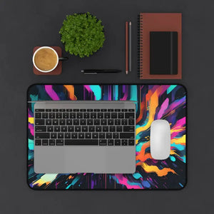 Vibrant Digital Glitch Art Desk Mat - Energetic Workspace Style - Dipaliz - Workstation & Cubicle Accessories