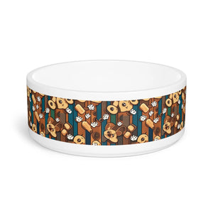 Chic Dog Paw Print Pet Bowl - Ceramic Pattern - Dipaliz - Bowls Feeders & Waterers