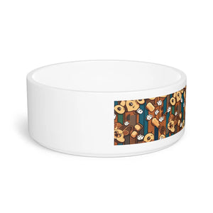 Chic Dog Paw Print Pet Bowl - Ceramic Pattern - Dipaliz - Bowls Feeders & Waterers