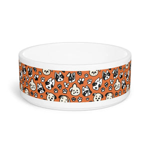 Chic Dog Print Pet Bowl - Ceramic 16oz Design - Dipaliz - Bowls Feeders & Waterers