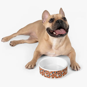 Chic Dog Print Pet Bowl - Ceramic 16oz Design - Dipaliz - Bowls Feeders & Waterers