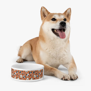Chic Dog Print Pet Bowl - Ceramic 16oz Design - Dipaliz - Bowls Feeders & Waterers