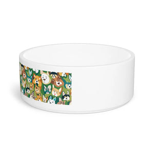 Chic Dog Print Pet Bowl - Ceramic 6 Inch Dish - Dipaliz - Bowls Feeders & Waterers