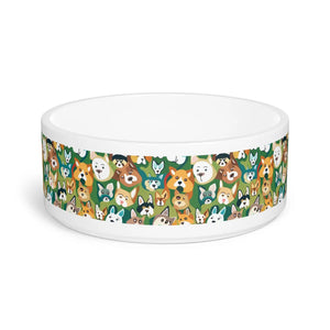 Chic Dog Print Pet Bowl - Ceramic 6 Inch Dish - Dipaliz - Bowls Feeders & Waterers