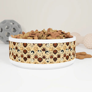 Posh Dog Print Pattern Pet Bowl - Ceramic 16oz - Dipaliz - Bowls Feeders & Waterers