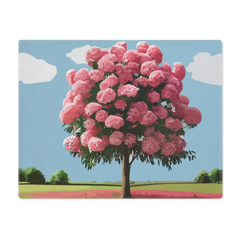 Elevate Dining with Elegant Cotton Rose Tree Placemat - 18’’ × 14’’ Home Decor