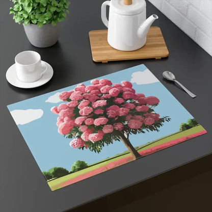 Elevate Dining with Elegant Cotton Rose Tree Placemat - 18’’ × 14’’ Home Decor