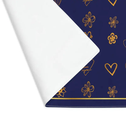 Dine Like Royalty: Navy Blue & Gold Leaves Placemats Style - 18’’ × 14’’ Home Decor