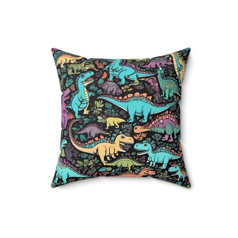 Dino Cozy Polyester Square Pillow for Stylish Comfort - 16’’ × Home Decor