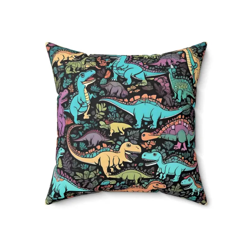 Dino Cozy Polyester Square Pillow for Stylish Comfort - 18’’ × Home Decor