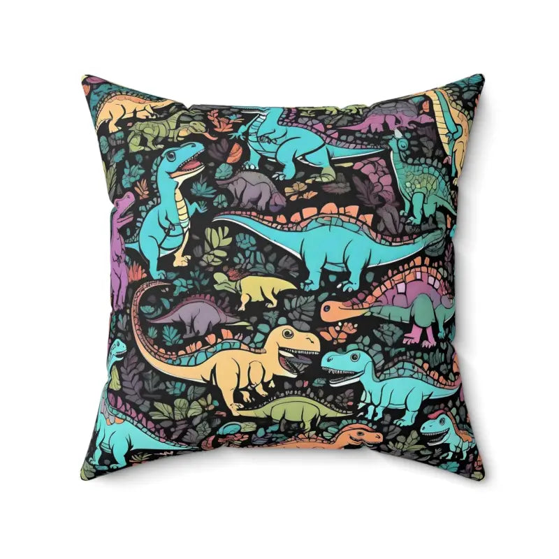 Dino Cozy Polyester Square Pillow for Stylish Comfort - Home Decor