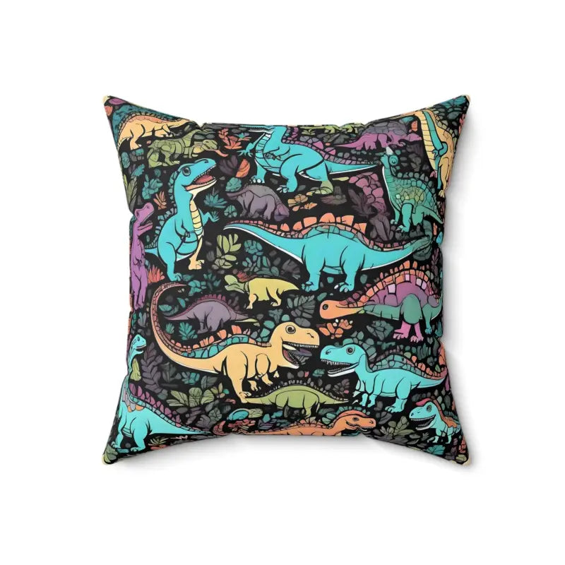 Dino Cozy Polyester Square Pillow for Stylish Comfort - Home Decor