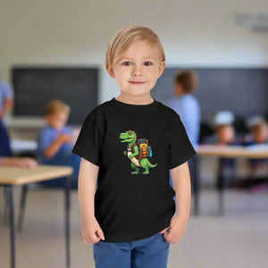 Soft Cotton Toddler Dino Tee - School is Fun - Dipaliz - T-shirts