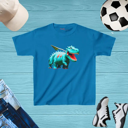 Dinosaur Kids Heavy Cotton™ Tee - Everyday Comfort! - s / Sapphire Clothes