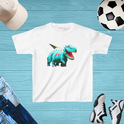 Dinosaur Kids Heavy Cotton™ Tee - Everyday Comfort! - Xs / White Clothes