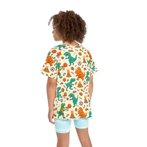 Kids Sports Jersey - Dinosaur Print Adventure Tee - Dipaliz - T-shirts
