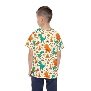 Kids Sports Jersey - Dinosaur Print Adventure Tee - Dipaliz - T-shirts
