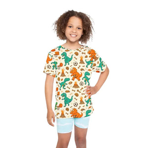 Kids Sports Jersey - Dinosaur Print Adventure Tee - Dipaliz - T-shirts