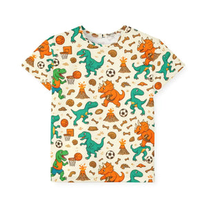 Kids Sports Jersey - Dinosaur Print Adventure Tee - Dipaliz - T-shirts