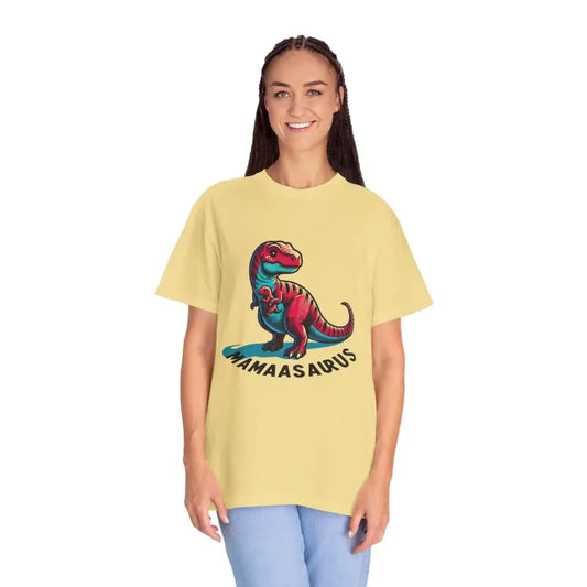 Unisex Cotton Tee: Rock your Inner Dinosaur Mamasaurus! - Butter / s T-shirt