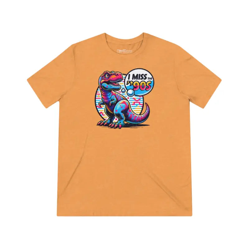 Unisex Triblend Tee: Retro Dinosaur Style for 90’s Lovers - T-shirt