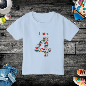 Vibrant Dinosaur Themed Toddler Tee - 4th Birthday - Dipaliz - T-shirts