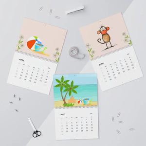 Wall Calendar 2026 Cute Animals Plants Matte Grid Pages Dipaliz - 11’’ x 8.5’’ / Calendars