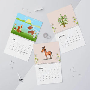 Wall Calendar 2026 Cute Animals Plants Matte Grid Pages Dipaliz - Calendars