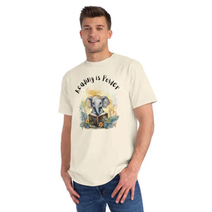 Cute Elephant Reading Classic t Shirt - Organic Cotton Tee - Dipaliz - T-shirts