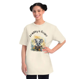 Cute Elephant Reading Classic t Shirt - Organic Cotton Tee - Dipaliz - T-shirts