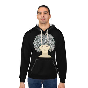 All Over Prints - Pullover Hoodie Crazy Hair Woman Mental Health Statement - Dipaliz