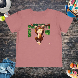 Funny Monkey Toddler T-shirt Cotton Tee Adventure Ready - Dipaliz - Heather Mauve / 2t - Baby & Clothing