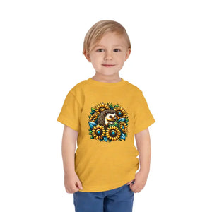 Toddler t Shirt Classic Fit Hedgehog with Sunflowers - Dipaliz - Baby & Clothing