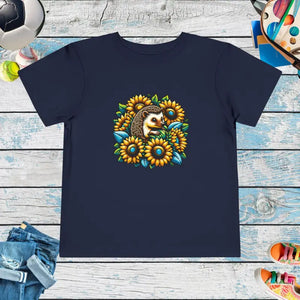 Toddler t Shirt Classic Fit Hedgehog with Sunflowers - Dipaliz - Navy / 2t - Baby & Clothing