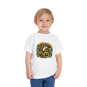 Toddler t Shirt Classic Fit Hedgehog with Sunflowers - Dipaliz - Baby & Clothing