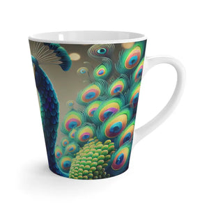 Peacock Latte Mug - Elegant Women’s Fashion Statement - Dipaliz - 12oz - Mugs