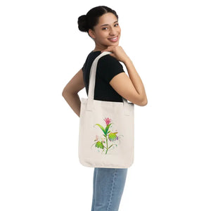 Bags - Canvas Tote Bag - Pink Flower Organic Eco-friendly - Dipaliz