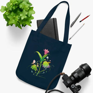 Bags - Canvas Tote Bag - Pink Flower Organic Eco-friendly - Dipaliz