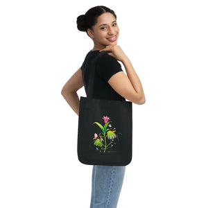 Bags - Canvas Tote Bag - Pink Flower Organic Eco-friendly - Dipaliz
