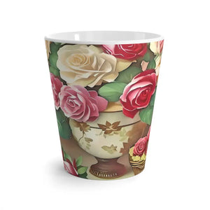 Latte Mug Rose Flowers Design Elegant Women’s Fashion - Dipaliz - 12oz / Mugs