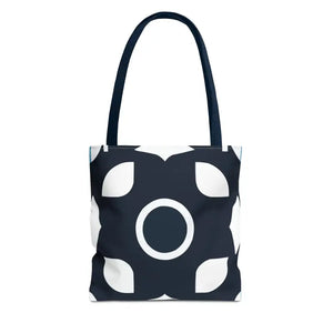 Abstract Pattern Tote Bag Black & White All-over Print - Dipaliz - 13’’ × / Navy - Bags
